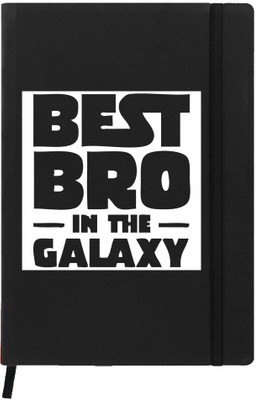 

Hamee A5 Notebook(Raksha Bandhan Special GIft for Brother Sister Designer Printed Black Leather A5 Notebook - 200 pages, A5 size Best Bro in Universe, Black)