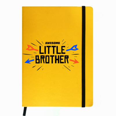 

Hamee A5 Notebook(Raksha Bandhan Special GIft for Brother Sister Designer Printed Yellow Leather A5 Notebook - 200 pages, A5 size Lil Brother, Yellow)