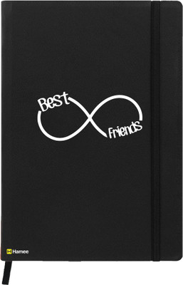 

Hamee A5 Notebook(Friendship Day Special Friends Theme Designer Printed Black Leather A5 Notebook - 200 pages, A5 size Infinite Friend, Black)