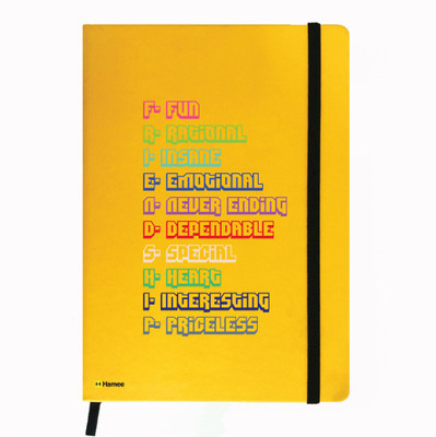 

Hamee A5 Notebook(Friendship Day Special Friends Theme Designer Printed Black Leather A5 Notebook - 200 pages, A5 size Friendship Full Form, Yellow)