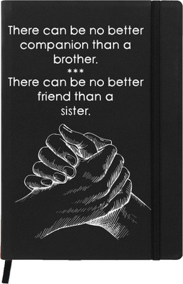 

Hamee A5 Notebook(Raksha Bandhan Special GIft for Brother Sister Designer Printed Black Leather A5 Notebook - 200 pages, A5 size Brother & Sister, Black)