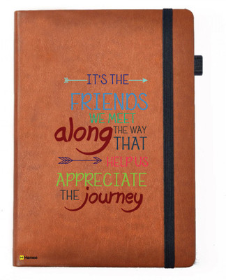 

Hamee A5 Notebook(Friendship Day Special Friends Theme Designer Printed Black Leather A5 Notebook - 200 pages, A5 size Friends, Tan)