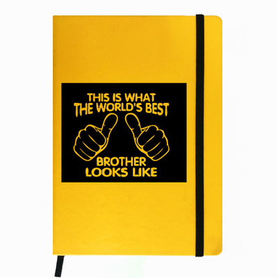 

Hamee A5 Notebook(Raksha Bandhan Special GIft for Brother Sister Designer Printed Yellow Leather A5 Notebook - 200 pages, A5 size Worlds Best Brother, Yellow)