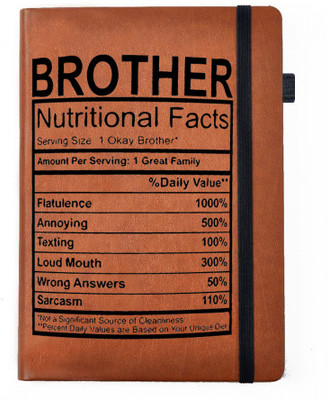 

Hamee A5 Notebook(Raksha Bandhan Special GIft for Brother Sister Designer Printed Tan Brown Leather A5 Notebook - 200 pages, A5 size Brother Diet, Tan)