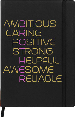

Hamee A5 Notebook(Raksha Bandhan Special GIft for Brother Sister Designer Printed Black Leather A5 Notebook - 200 pages, A5 size Brother Quote, Black)