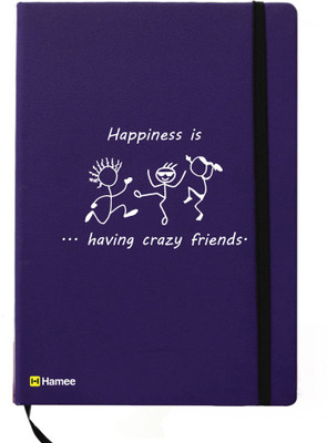 

Hamee A5 Notebook(Friendship Day Special Friends Theme Designer Printed Black Leather A5 Notebook - 200 pages, A5 size Crazy Friends, Blue)