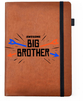 

Hamee A5 Notebook(Raksha Bandhan Special GIft for Brother Sister Designer Printed Tan Brown Leather A5 Notebook - 200 pages, A5 size Awesome Brother, Tan)