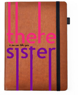 

Hamee A5 Notebook(Raksha Bandhan Special GIft for Brother Sister Designer Printed Tan Brown Leather A5 Notebook - 200 pages, A5 size No One Like You Sis, Tan)