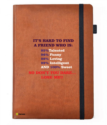 

Hamee A5 Notebook(Friendship Day Special Friends Theme Designer Printed Black Leather A5 Notebook - 200 pages, A5 size Sweet Friends, Tan)