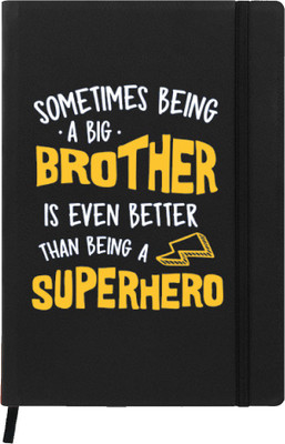 

Hamee A5 Notebook(Raksha Bandhan Special GIft for Brother Sister Designer Printed Black Leather A5 Notebook - 200 pages, A5 size Super Hero, Black)