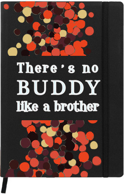 

Hamee A5 Notebook(Raksha Bandhan Special GIft for Brother Sister Designer Printed Black Leather A5 Notebook - 200 pages, A5 size Best Buddy, Black)