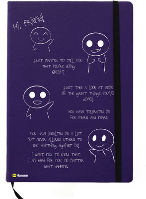 

Hamee A5 Notebook(Friendship Day Special Friends Theme Designer Printed Black Leather A5 Notebook - 200 pages, A5 size Always Ready Friend, Blue)