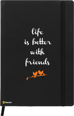 

Hamee A5 Notebook(Friendship Day Special Friends Theme Designer Printed Black Leather A5 Notebook - 200 pages, A5 size Life Friends, Black)