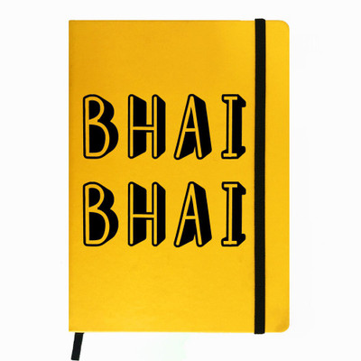 

Hamee A5 Notebook(Raksha Bandhan Special GIft for Brother Sister Designer Printed Yellow Leather A5 Notebook - 200 pages, A5 size Bhai Bhai, Yellow)