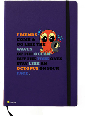 

Hamee A5 Notebook(Friendship Day Special Friends Theme Designer Printed Black Leather A5 Notebook - 200 pages, A5 size True Friends, Blue)