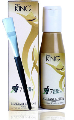 

Super King (Aloevera, Apricot, Haldi, Lotus, Cucumber)7-herbal Extracts Multani Mitti Lotion Pack, (Sles Sulfate free, With Applying Brush)(120 ml)