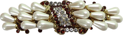 

Shreya Collection Maroon & Cream Colour Hair Barrette Clutcher Clip Alligator Buckle with Faux Pearl - 10007.6 Hair Clip(Multicolor)