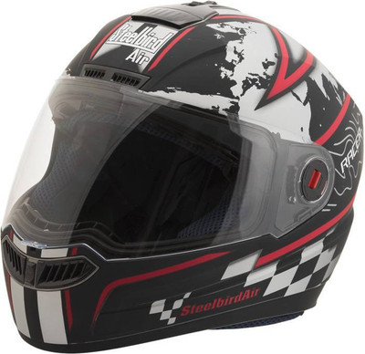 

Steelbird AIR SBA-1- Racer Motorbike Helmet(Matt Black With Red