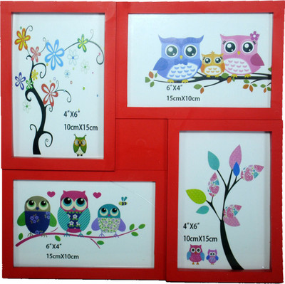 

RAINBOW PRINTS AND GIFTS Generic, Polymer Photo Frame(Red, 4 Photos)