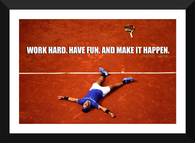 

Spirit Of Sports - Tennis Legend Rafael Nadal - Motivational Poster - Premium Quality Framed Poster For Gym, Home Or Office Paper Print(17 inch X 12 inch)