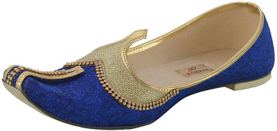 

Ramraj Wedding & Sherwani Mojaris Party Wear For Men(Blue, Gold
