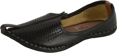 

Ramraj Black Leather Mojaris Casuals For Men(Black