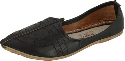 

Ramraj Black Leather Mojaris Casuals For Men(Black