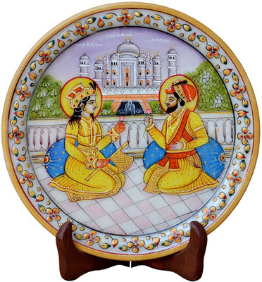 

MALIYAS Marble mughal King Queen paintings Decorative Showpiece - 24 cm(Marble, Multicolor)