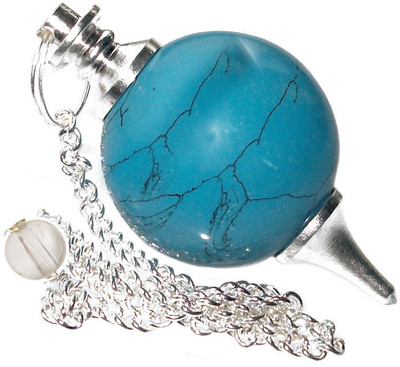 

Excel Turquoise Stone Ball Shaped Pendulum Dowsing Decorative Showpiece - 2 cm(Stoneware, Blue)