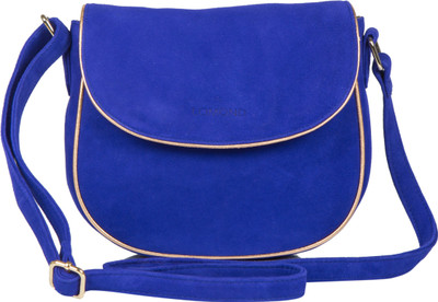 

LOMOND Women Casual Blue Genuine Leather Sling Bag
