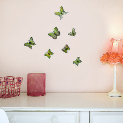 

Sunboy  3D Self Sticking Butterfly Wall Art Decor Sticker(Pack of 1, Green