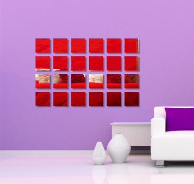 

naveed arts  Acrylic Sticker Sticker(Pack of 24, Red