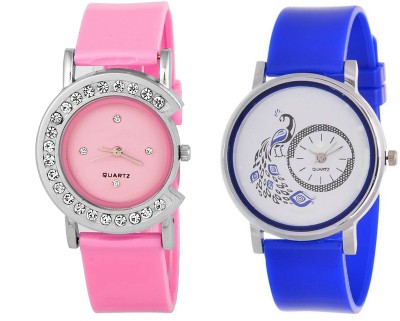 keepkart Pink And Blue Solid Watches Combo Of - 2 For Woman And Girls Watch  - For Girls   Watches  (Keepkart)