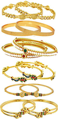 ZENEME Alloy Gold-plated Bangle Set(Pack of 12)