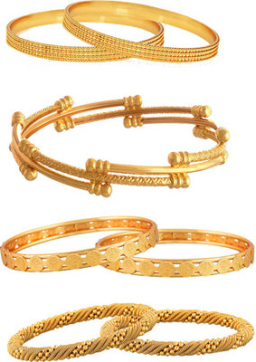 ZENEME Alloy Gold-plated Bangle Set(Pack of 7)