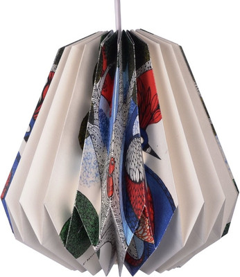 

FloftStudio Gond Art Peacock Origami Handmade Lampshade Chandelier Ceiling Lamp