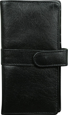 

Kan Genuine Leather Mobile Cover(Up to 5.5")/Travel Document Holder/Card Holder for Men & Women(Black)