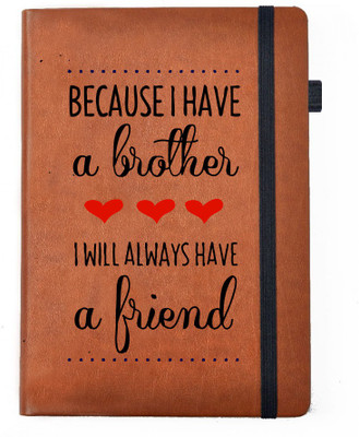 

Hamee A5 Notebook(Raksha Bandhan Special GIft for Brother Sister Designer Printed Tan Brown Leather A5 Notebook - 200 pages, A5 size Brother Love, Tan)