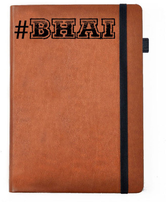

Hamee A5 Notebook(Raksha Bandhan Special GIft for Brother Sister Designer Printed Tan Brown Leather A5 Notebook - 200 pages, A5 size #Bhai, Tan)