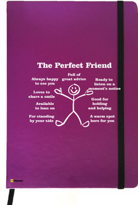 

Hamee A5 Notebook(Friendship Day Special Friends Theme Designer Printed Black Leather A5 Notebook - 200 pages, A5 size Perfect Friends, Purple)