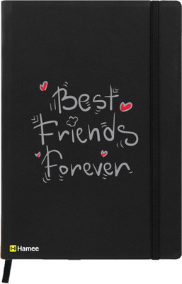 

Hamee A5 Notebook(Friendship Day Special Friends Theme Designer Printed Black Leather A5 Notebook - 200 pages, A5 size Best Friends Forever, Black)