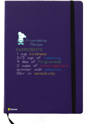 

Hamee A5 Notebook(Friendship Day Special Friends Theme Designer Printed Black Leather A5 Notebook - 200 pages, A5 size Friendship Recipe, Blue)