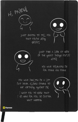 Hamee A5 Notebook(Friendship Day Special Friends Theme Designer Printed Black Leather A5 Notebook - 200 pages, A5 size Always Ready Friend, Black)