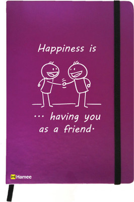 

Hamee A5 Notebook(Friendship Day Special Friends Theme Designer Printed Black Leather A5 Notebook - 200 pages, A5 size Friend Like You, Purple)