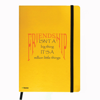 

Hamee A5 Notebook(Friendship Day Special Friends Theme Designer Printed Black Leather A5 Notebook - 200 pages, A5 size Friendship, Yellow)