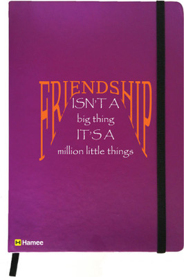 

Hamee A5 Notebook(Friendship Day Special Friends Theme Designer Printed Black Leather A5 Notebook - 200 pages, A5 size Friendship, Purple)