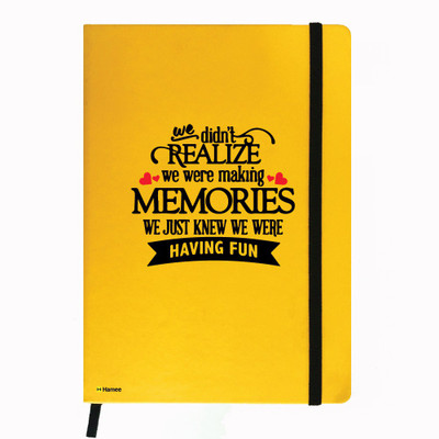 

Hamee A5 Notebook(Friendship Day Special Friends Theme Designer Printed Black Leather A5 Notebook - 200 pages, A5 size Fun With Friends, Yellow)
