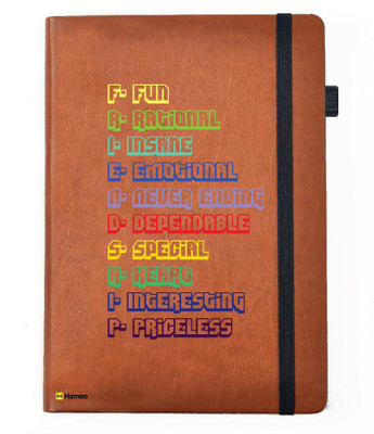 

Hamee A5 Notebook(Friendship Day Special Friends Theme Designer Printed Black Leather A5 Notebook - 200 pages, A5 size Friendship Full Form, Tan)