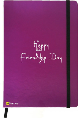 

Hamee A5 Notebook(Friendship Day Special Friends Theme Designer Printed Black Leather A5 Notebook - 200 pages, A5 size Happy Friendship Day, Purple)