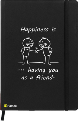 

Hamee A5 Notebook(Friendship Day Special Friends Theme Designer Printed Black Leather A5 Notebook - 200 pages, A5 size Friend Like You, Black)